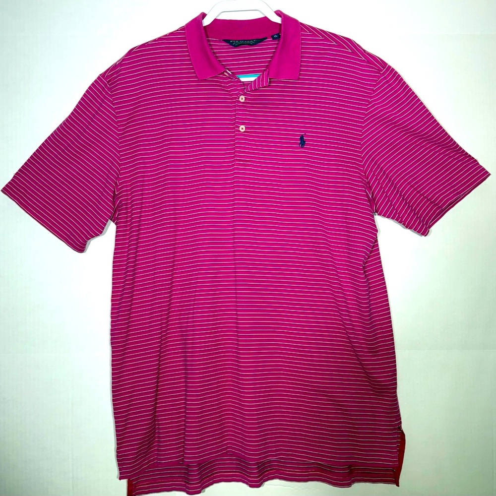Polo Golf Ralph Lauren Men's Pima Cotton Polo Shirt Pink Striped XL